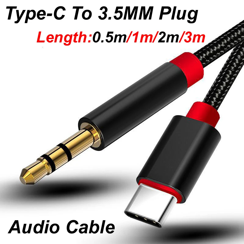 Cable Extension 3.5 - 0.5m/1m/2m/3m Type-C USB-C To 3.5mm Male