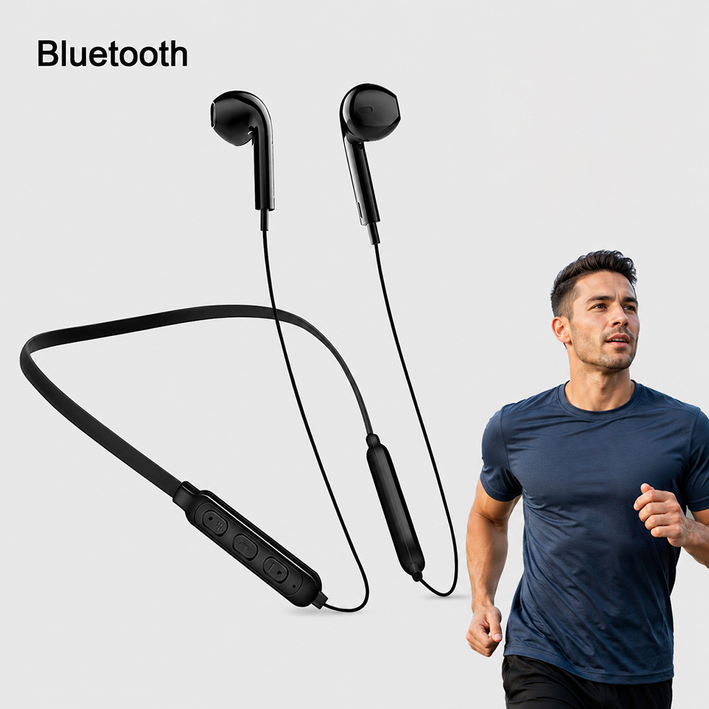 Bluetooth Headset On Ear - Sports Fitness Audio Accessory NeckHanging Bluetooth