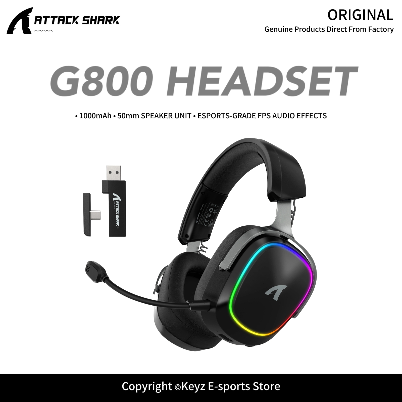 ATTACK SHARK G800 4-IN-1 Wirel - Gaming Headset Rgb 评论和价格