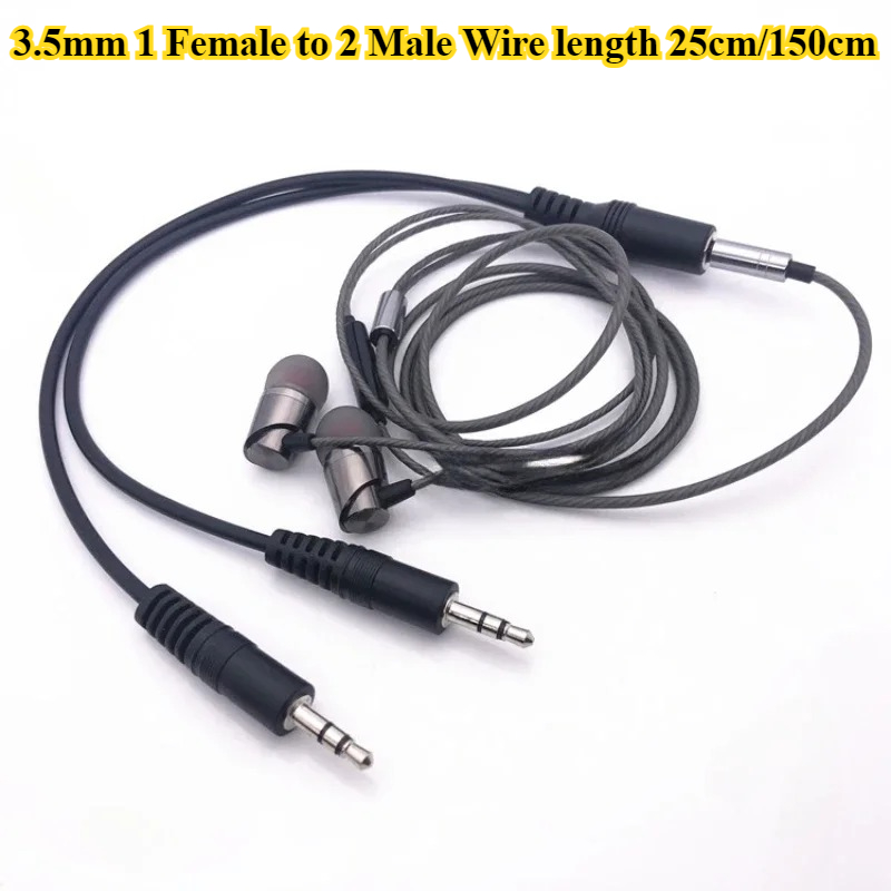 2/5Pcs/lot 3.5mm 1 to 2 Audio  - Earphone Splitter Jack 评论和价格