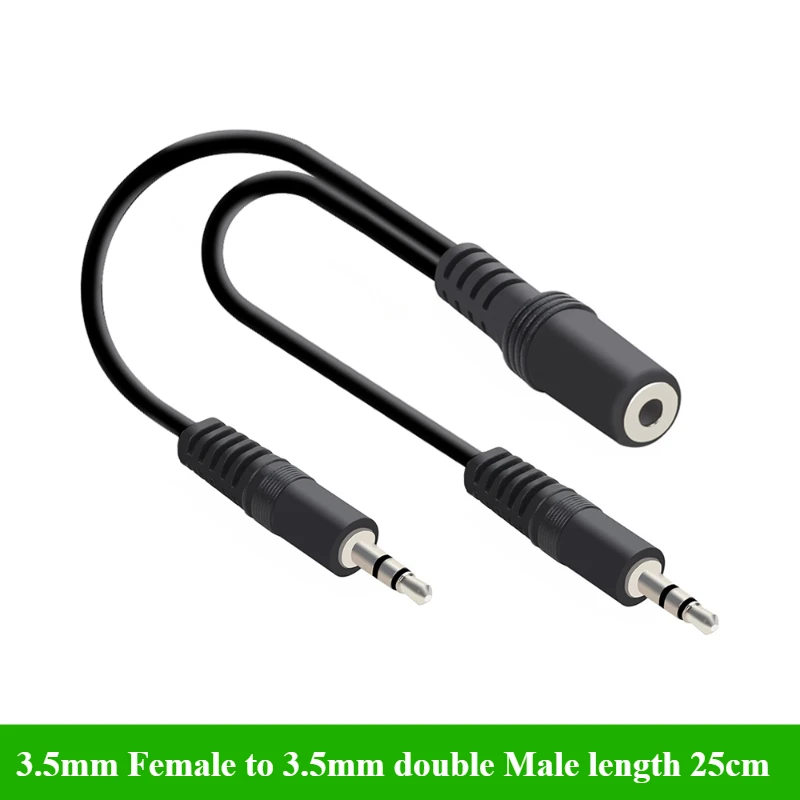 2/5Pcs/lot 3.5mm 1 to 2 Audio  - Earphone Splitter Jack 评论和价格