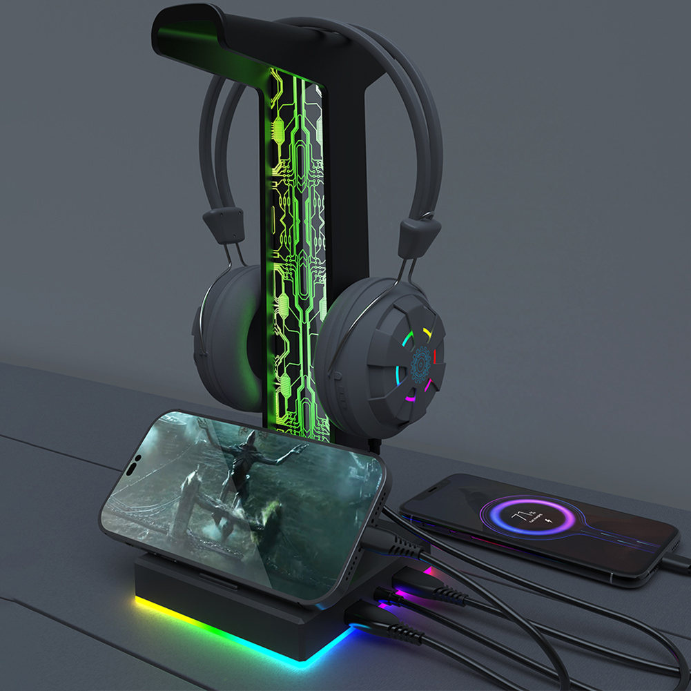 RGB Gaming Headphone Stand Dua - Headphone Stand Desk 评论和价格